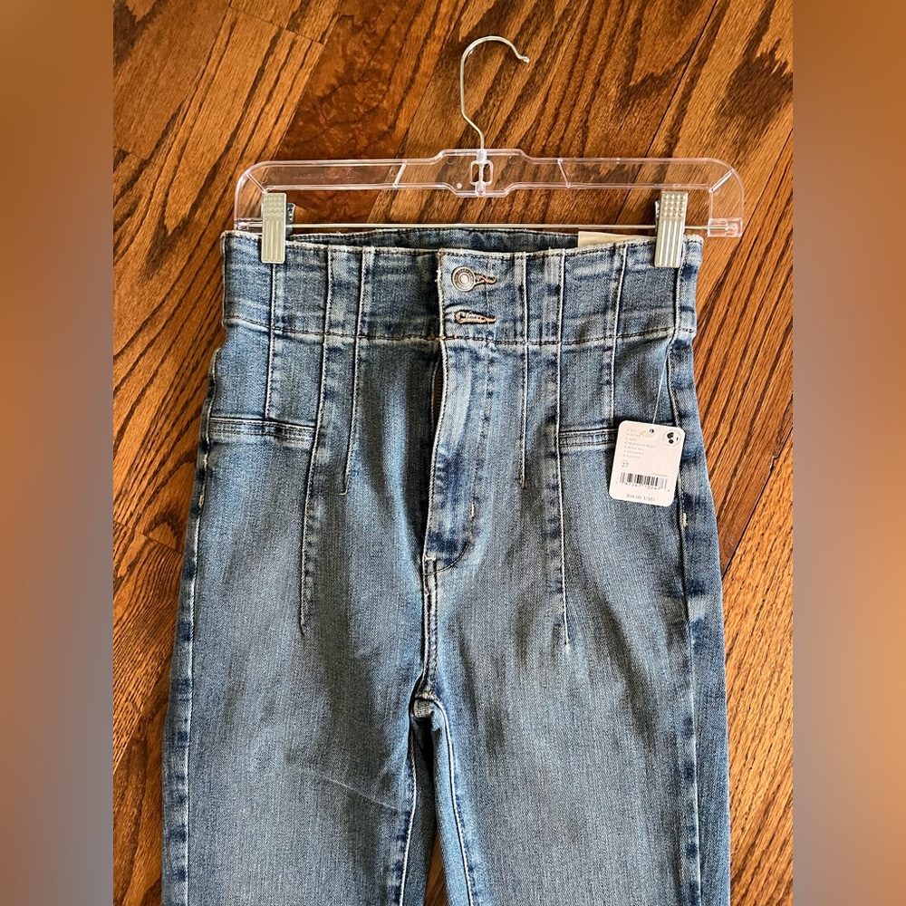 We the Free Jayde High Rise Flare Leg Denim Jeans Mermaid Blue NWT Free People - Picture 2 of 10